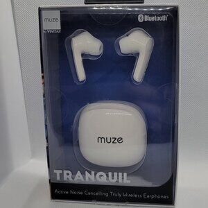 Muze Tranquil Active Noise Canceling True Wireless Bluetooth Earbuds - White
